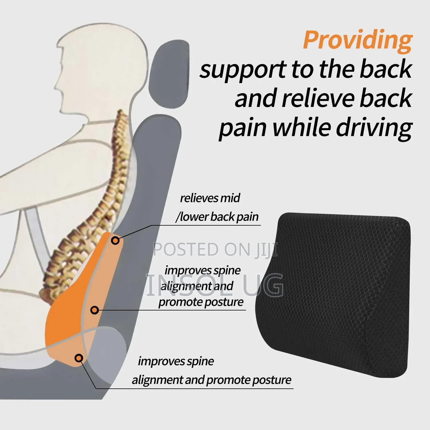 Orthopedic Memory Foam Lumbar Support For Posture