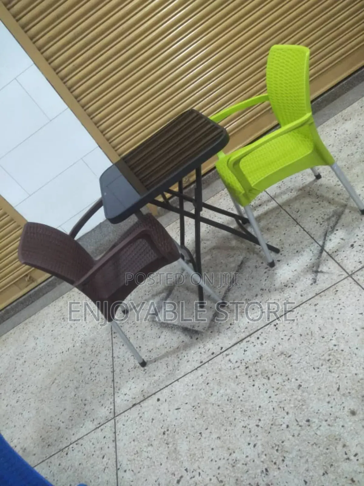 Modern Centre Table and Ratten Chairs
