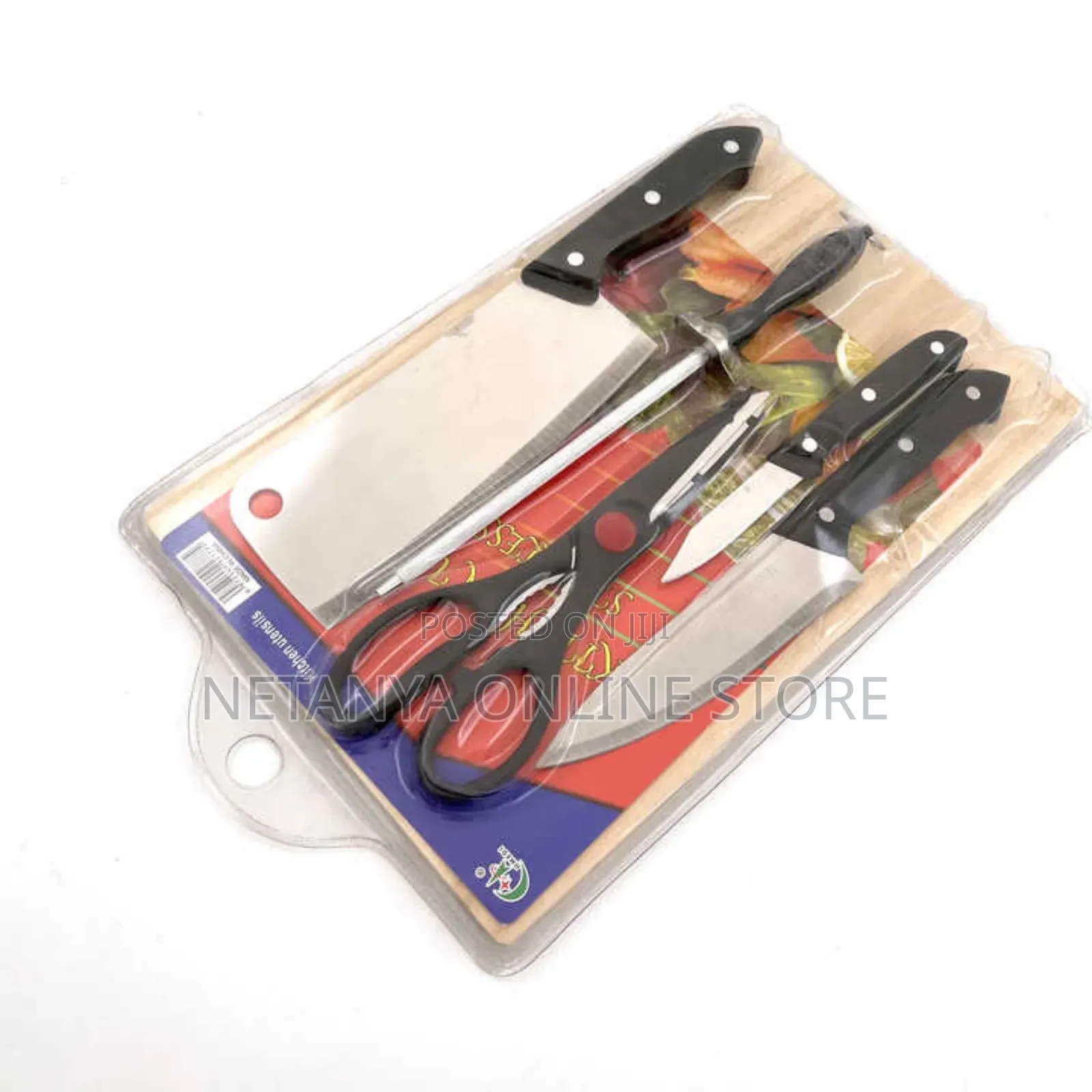 Stainless Steel Kitchen Knives Set With Chopping Board