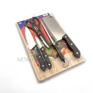 Stainless Steel Kitchen Knives Set With Chopping Board