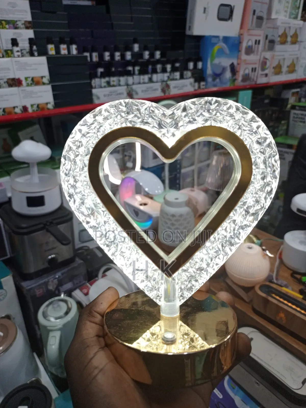 Heart-Shaped Crystal Table Lamp.