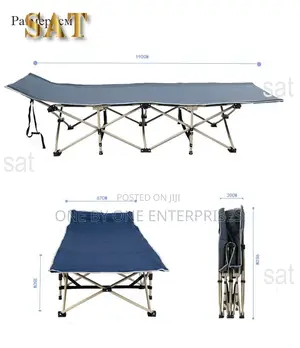 Folding Bed Black Folding Camping Bed