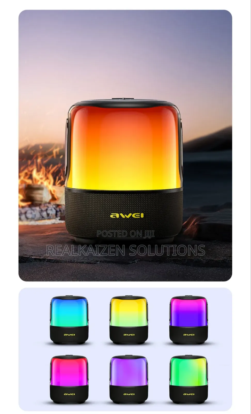 AWEI Phantom Bluetooth Waterproof Subwoofer RGB Speaker 60W
