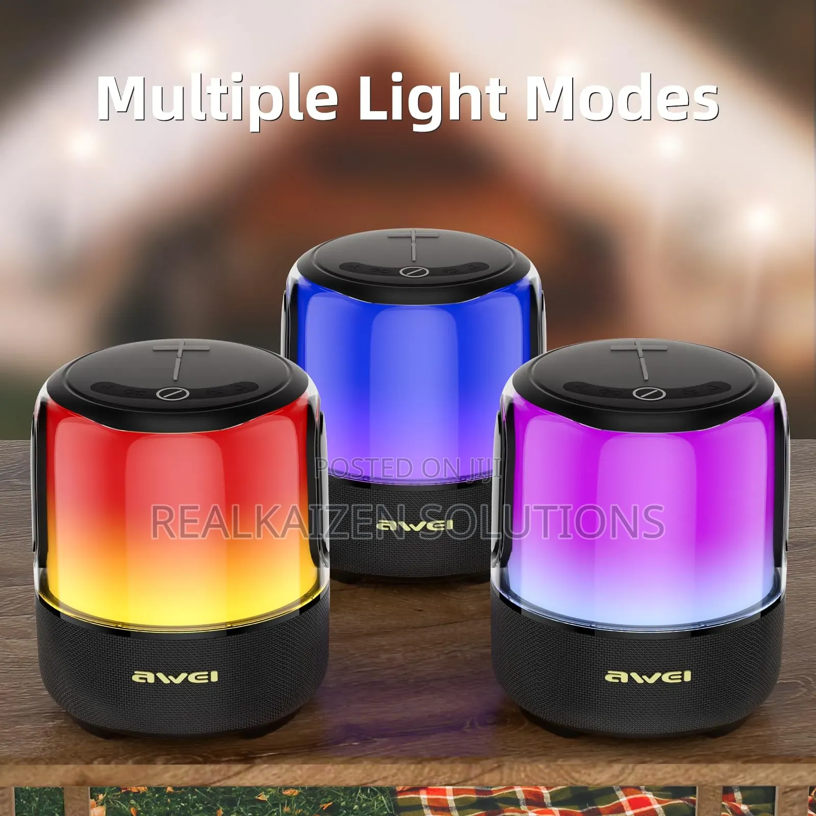 AWEI Phantom Bluetooth Waterproof Subwoofer RGB Speaker 60W