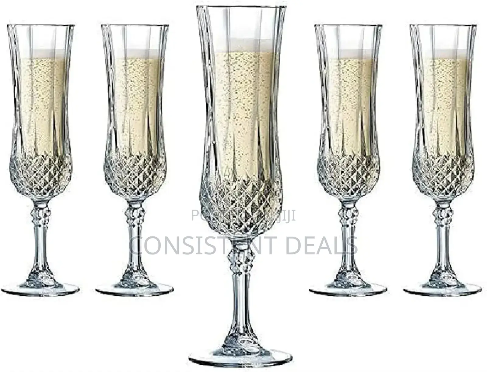 6pcs Diamond Champagne Flute Wine Glasses