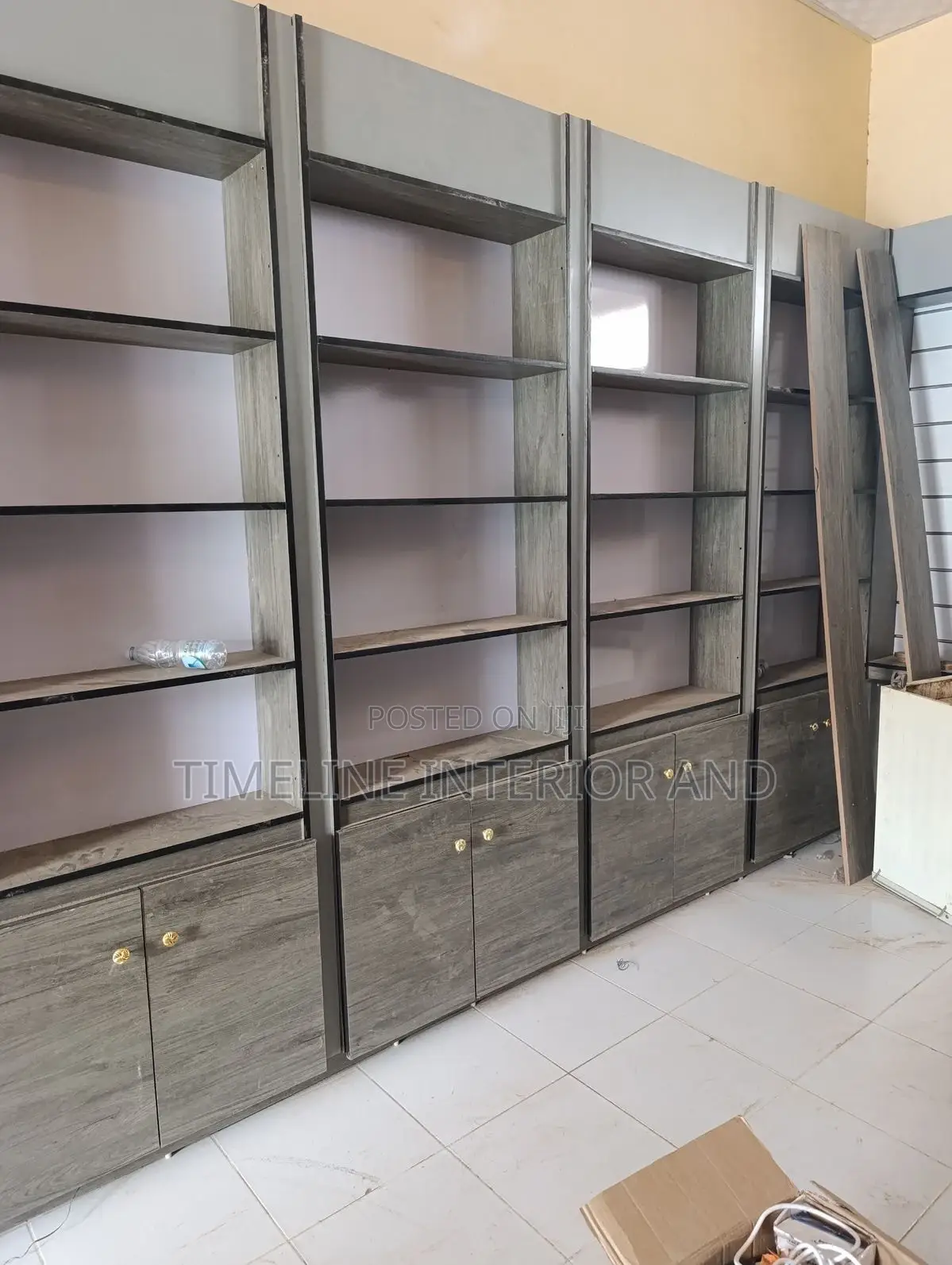 Wooded Shelves Items Display