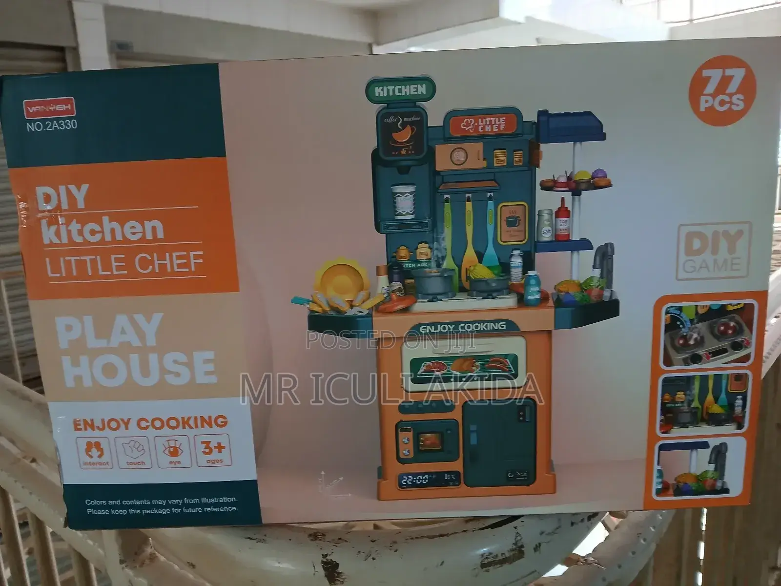 77pcs DIY Kids Kitchen Play House Cooking Pretend Game Set