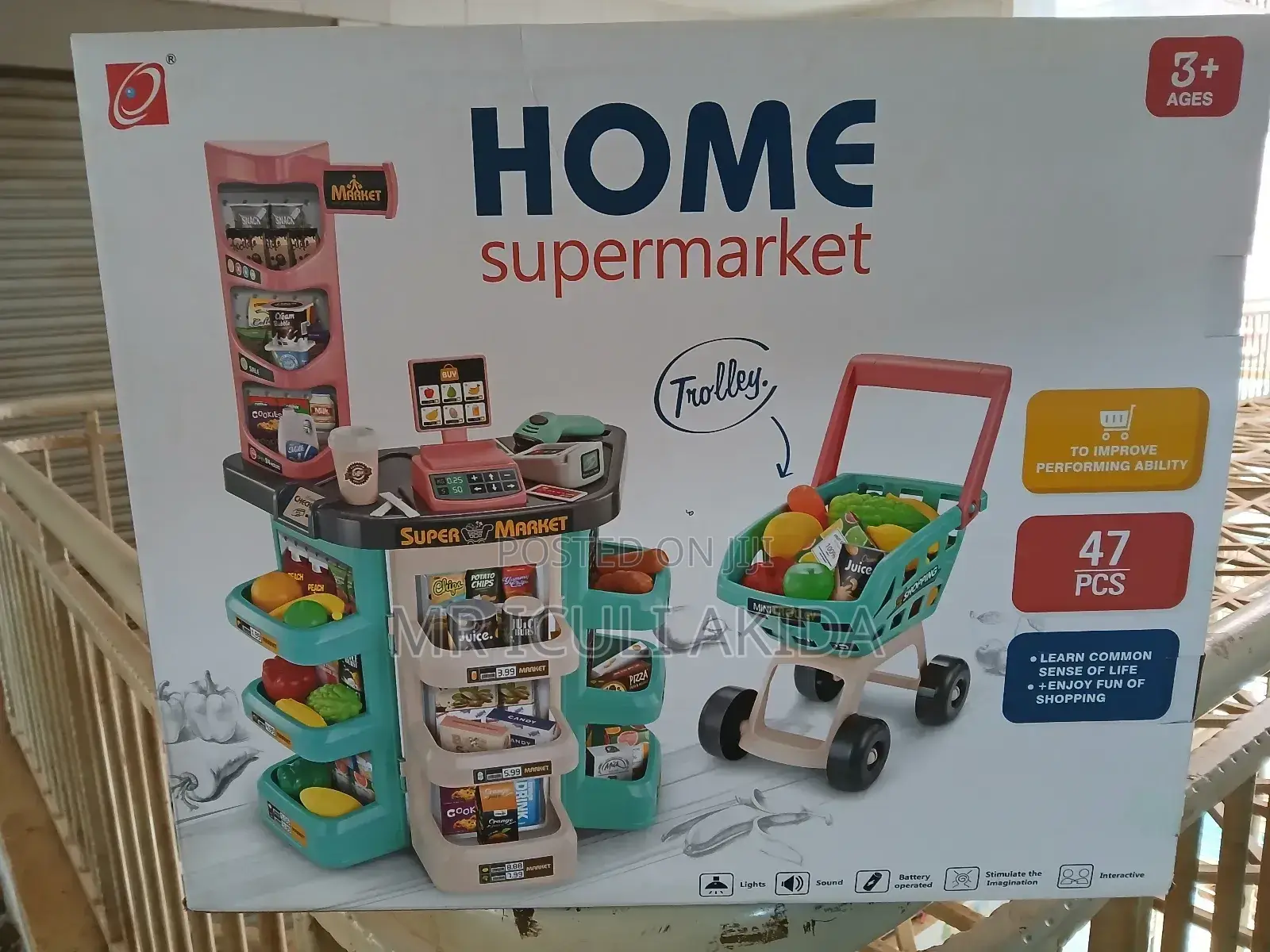 47pcs Kids Common Sense Learning Home Supermarket Game Set