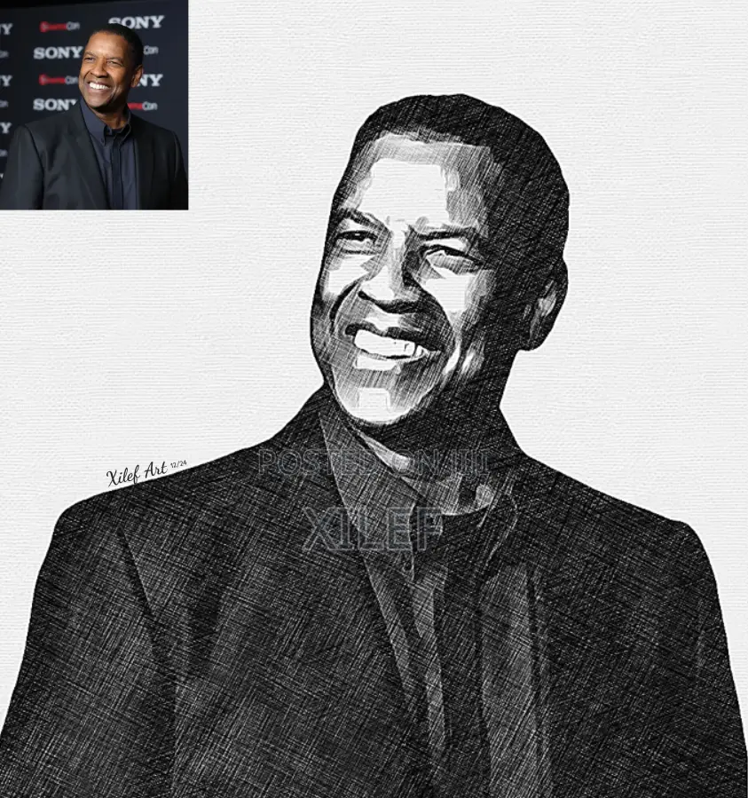 Denzel Washington's Art Wall Portrait — Let's Draw Yours Too