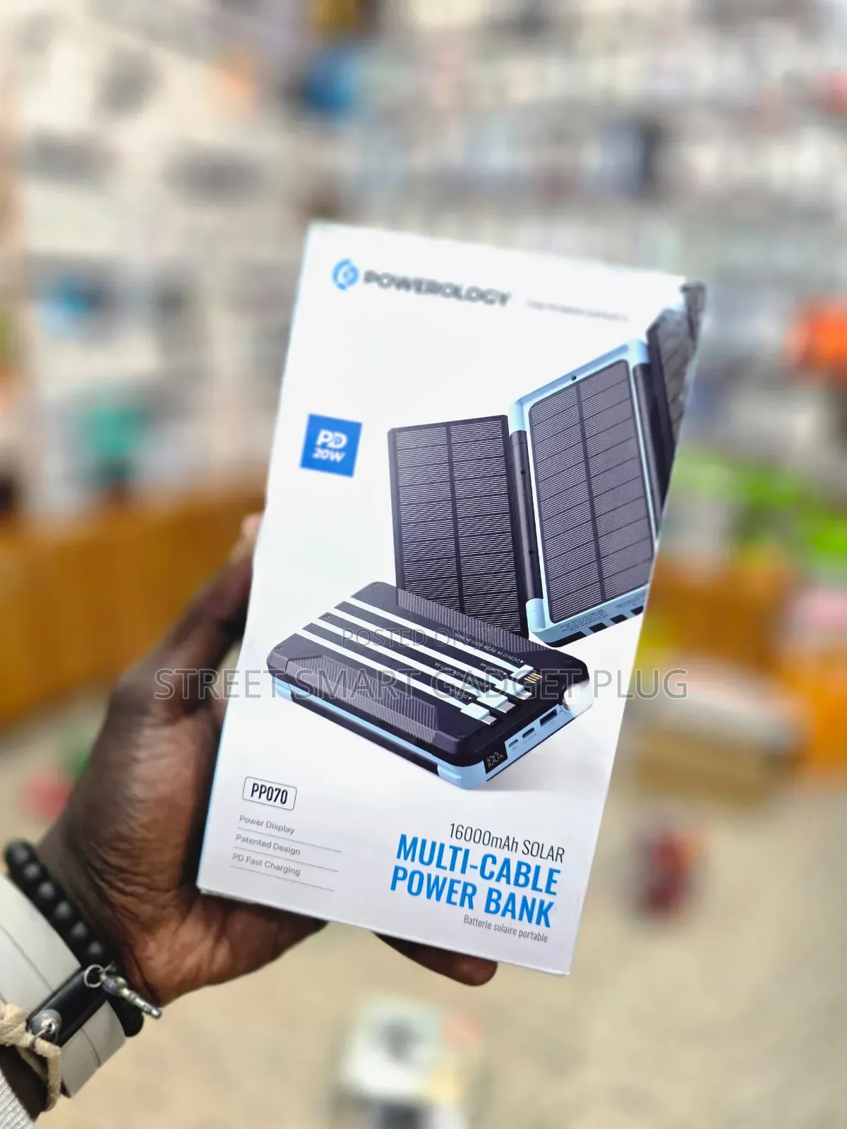 Powerology PP070 (16000mah) Solar Multi Cable Power Bank