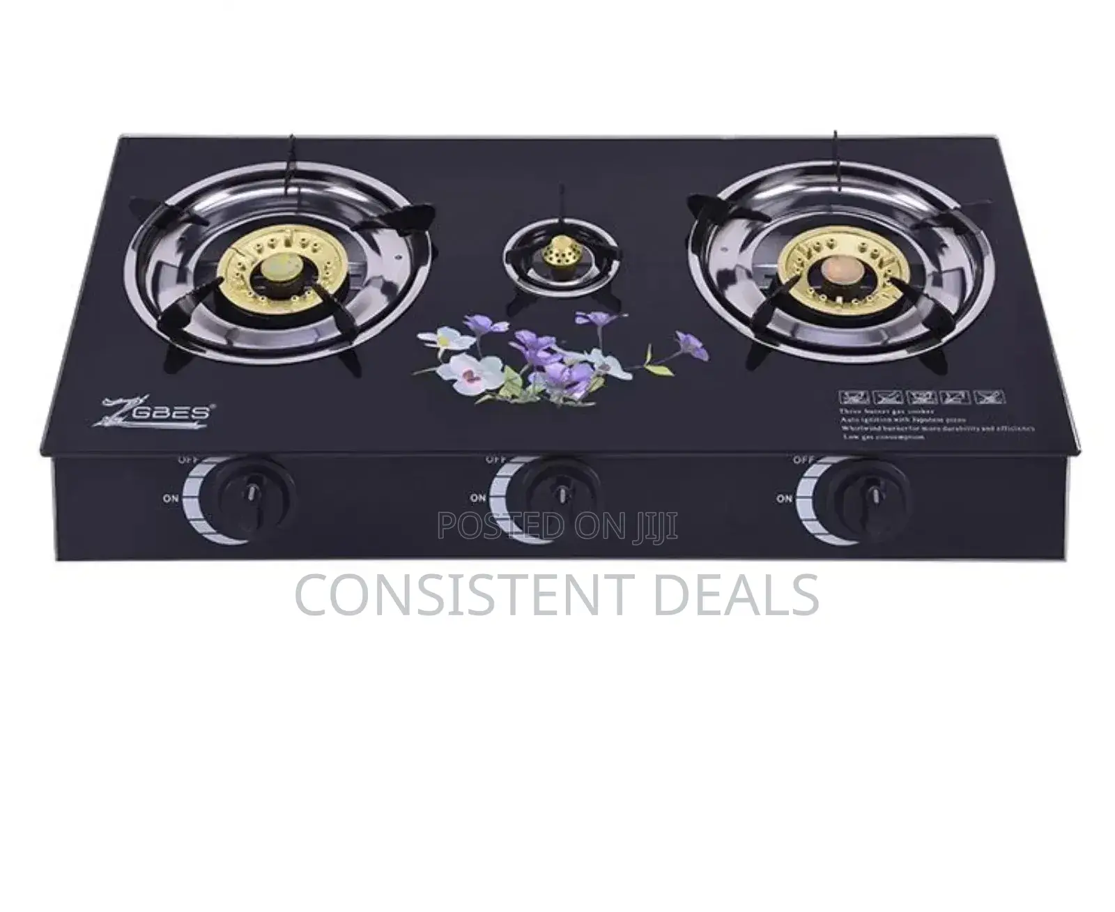 3 Burner Gas Stove With Automatic Ignition