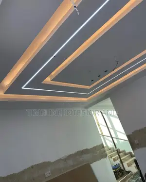 Installation of Gypsum Ceilings With Profile LED Lighting