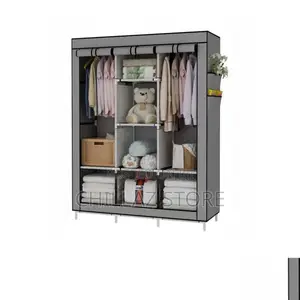 Photo - Metallic Poles 3 Columns Portable Wardrobe.