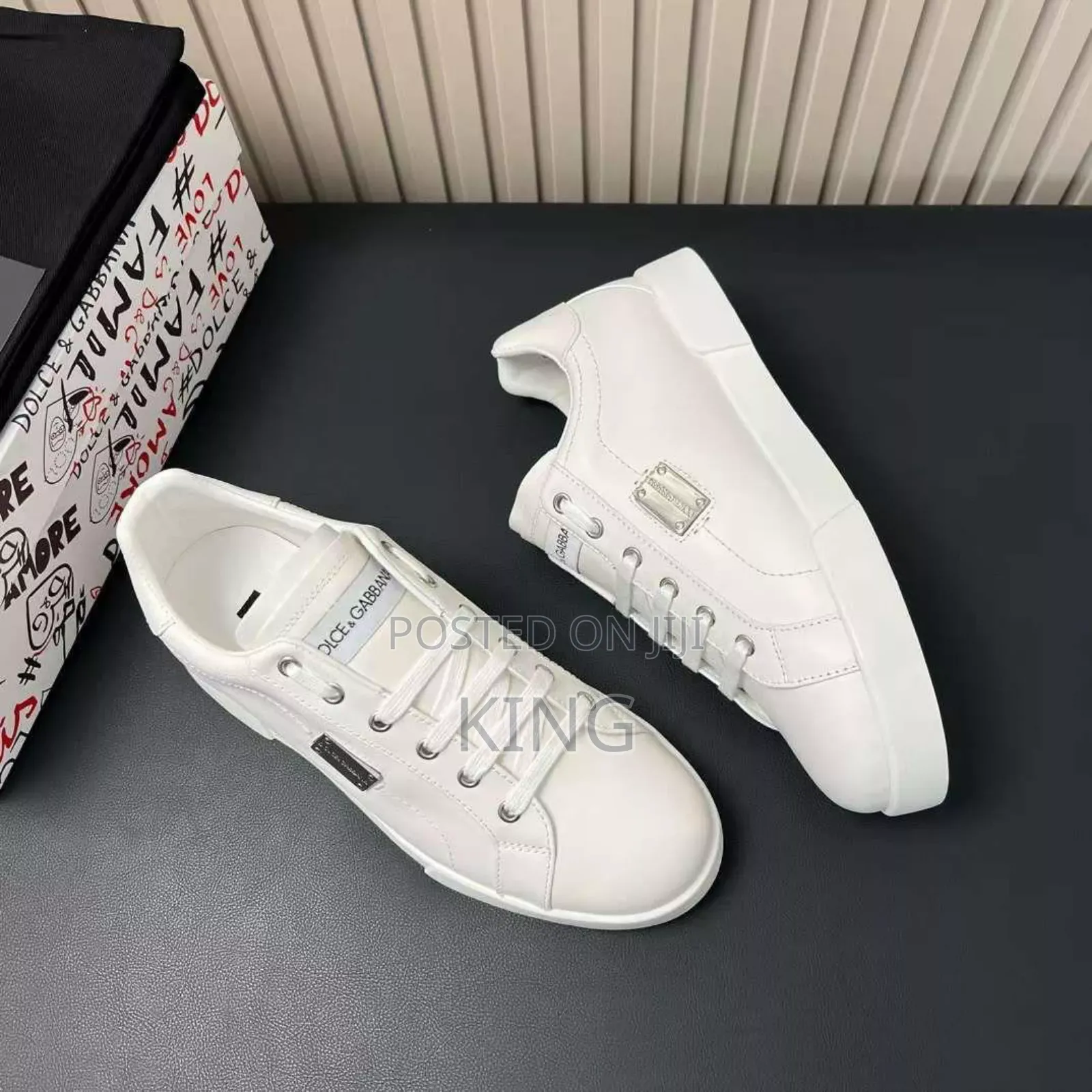 Dolce and Gabbana Leather Loafers. Full White