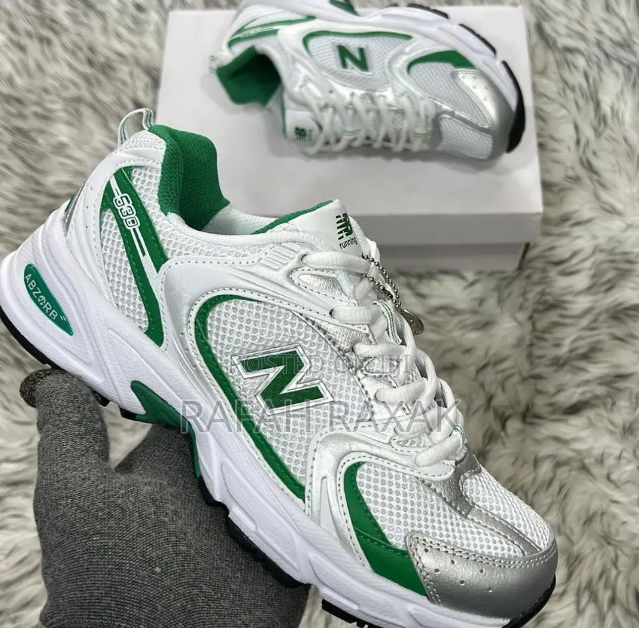 Original White/Green New Balance 350 Sneaker