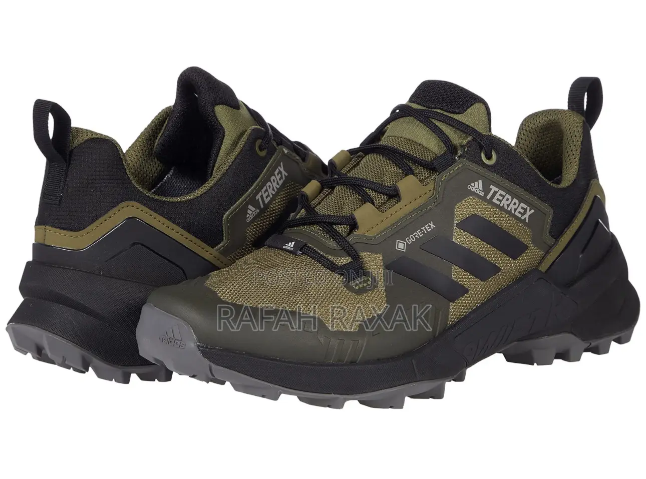 Army Green Adidas Terrex Swift R3 Gore-Tex Trek Hiking Shoes