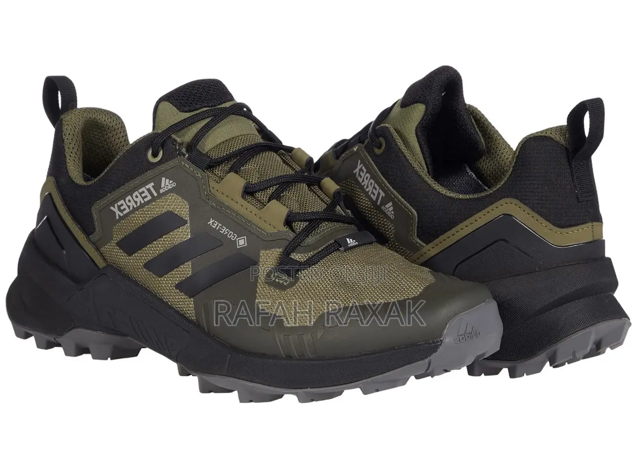 Army Green Adidas Terrex Swift R3 Gore-Tex Trek Hiking Shoes
