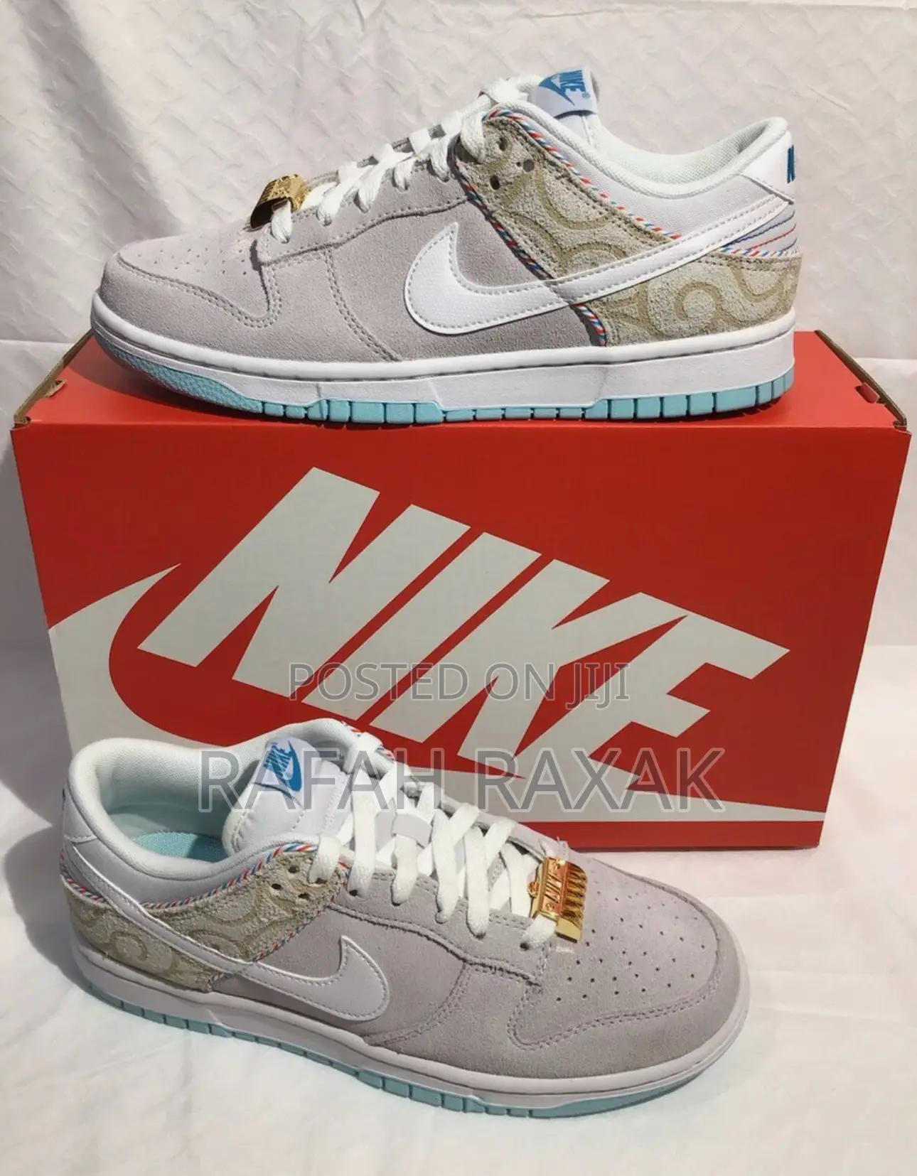 Grey Suede Nike SB Dunk Low SE Barber Shop Low Sneakers
