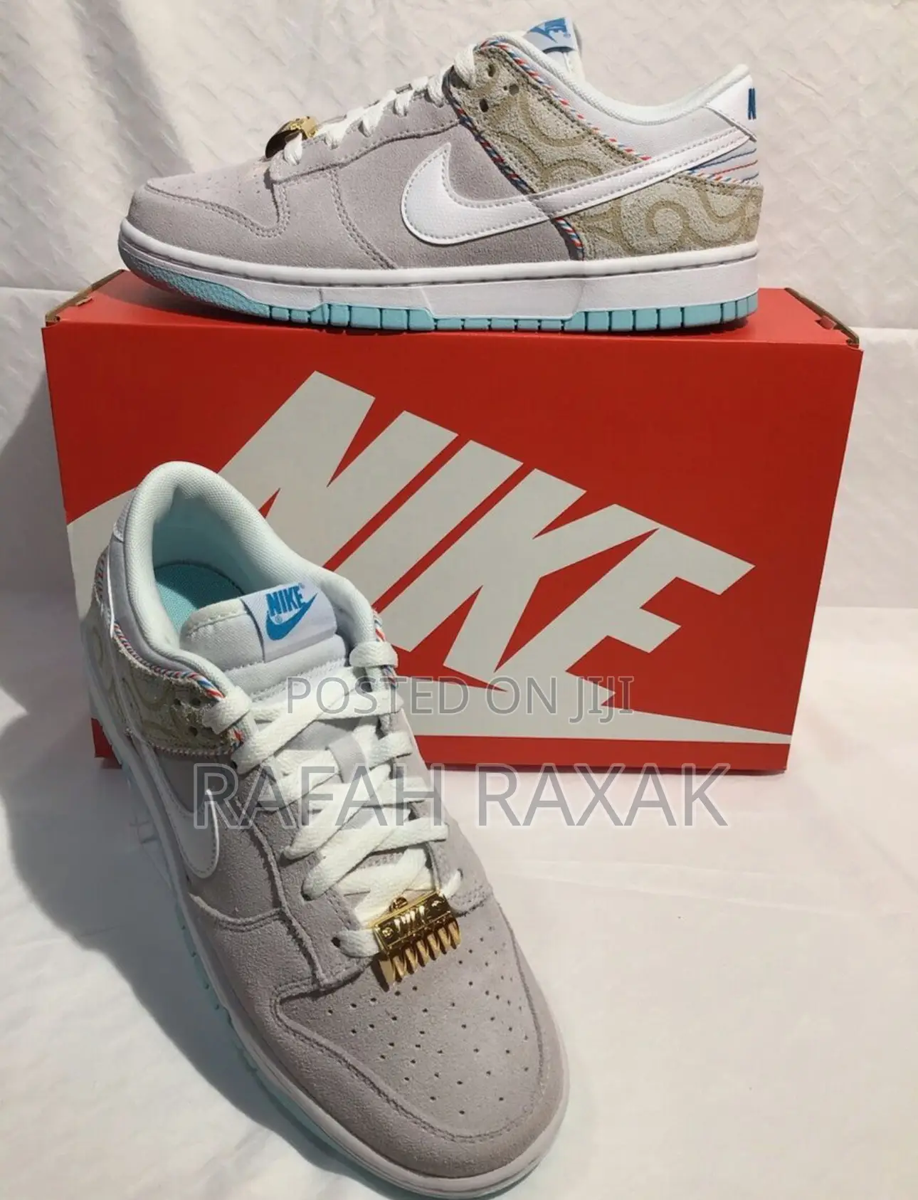 Grey Suede Nike SB Dunk Low SE Barber Shop Low Sneakers