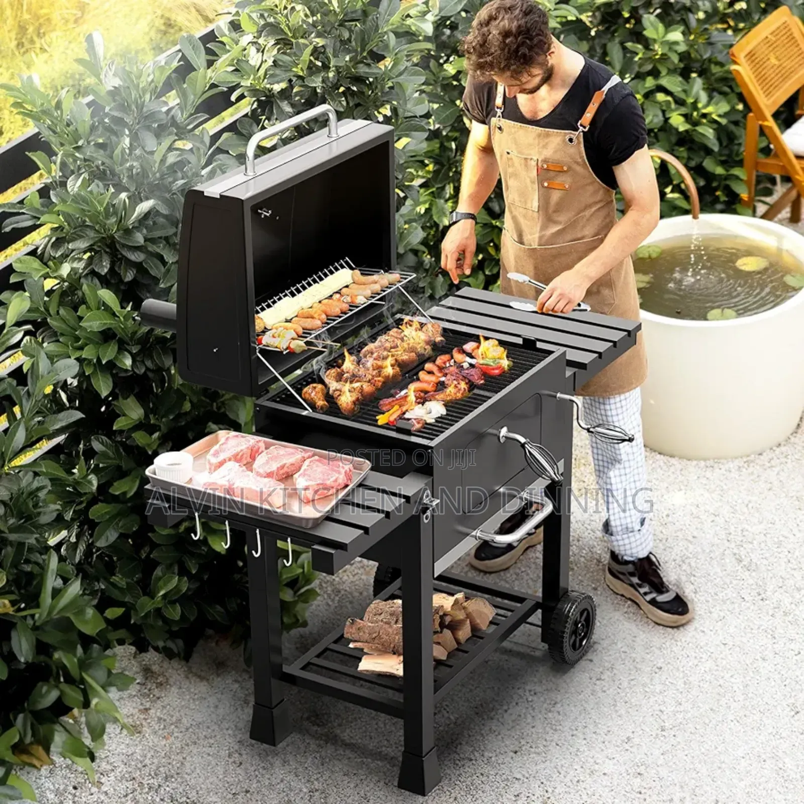 Charcoal Grill for Barbecue in Garden, Hotels, and Camping
