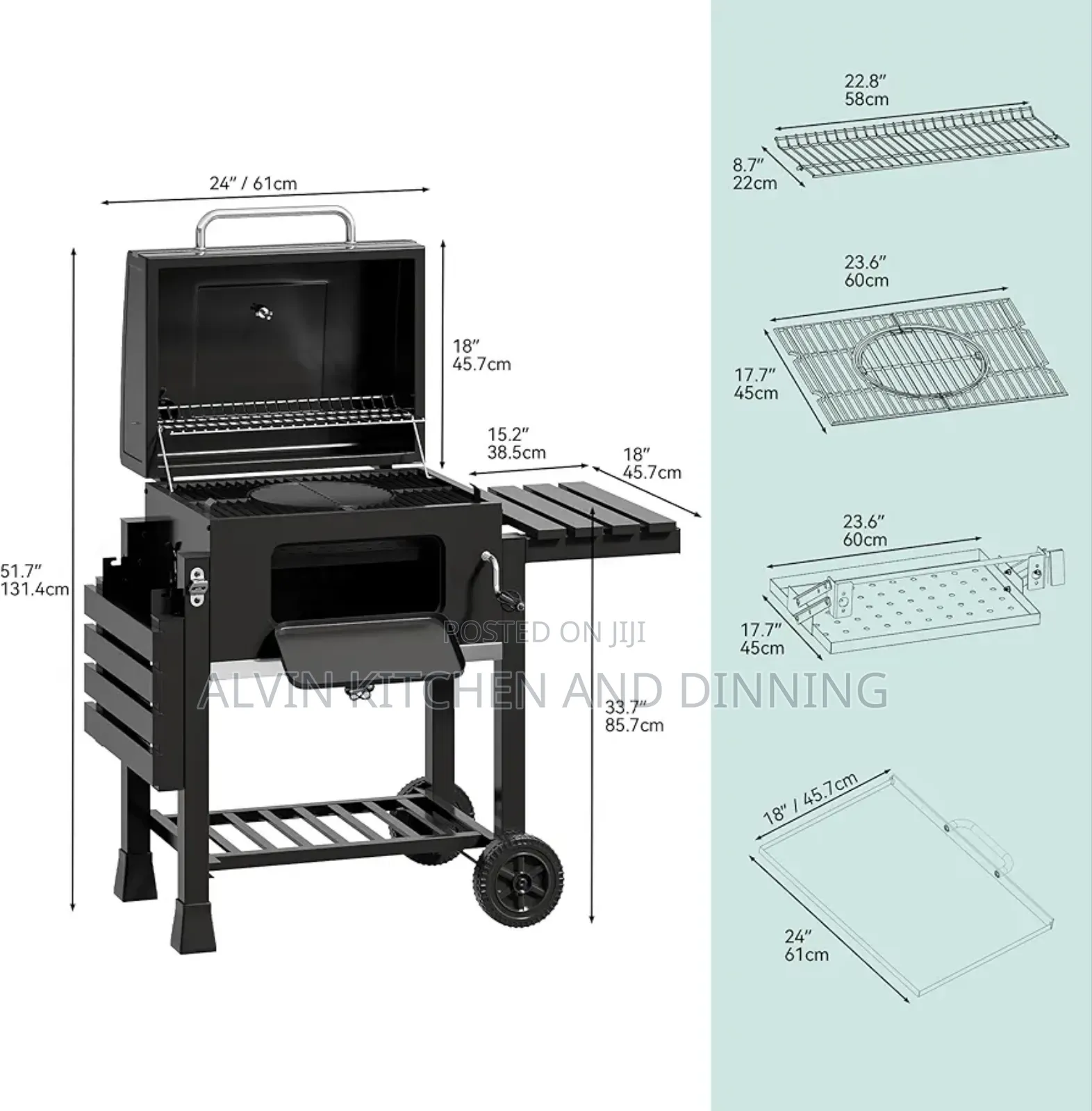 Charcoal Grill for Barbecue in Garden, Hotels, and Camping