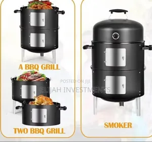 Genuine Quality 3 in 1 Multifunction BBQ Grill and Smoker