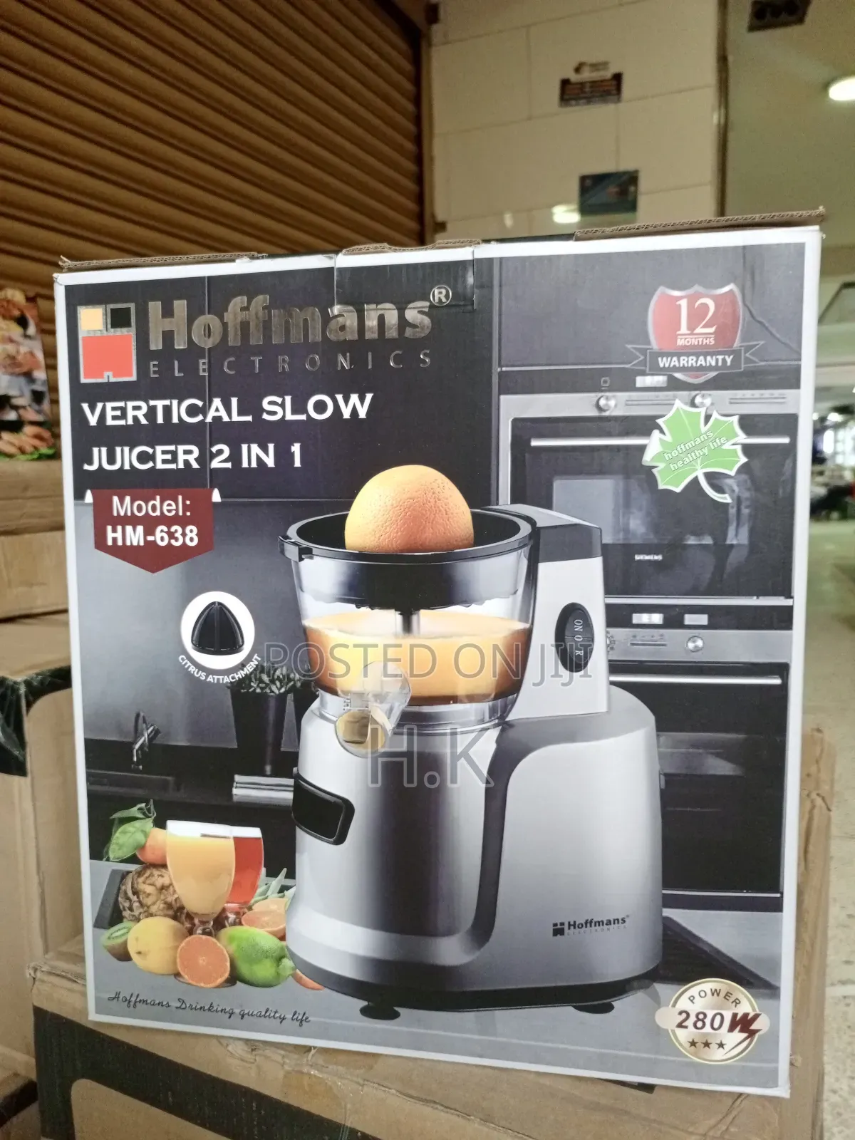 Hoffmans 2 in 1 Vertical Slow Juicer, Model HM-638.