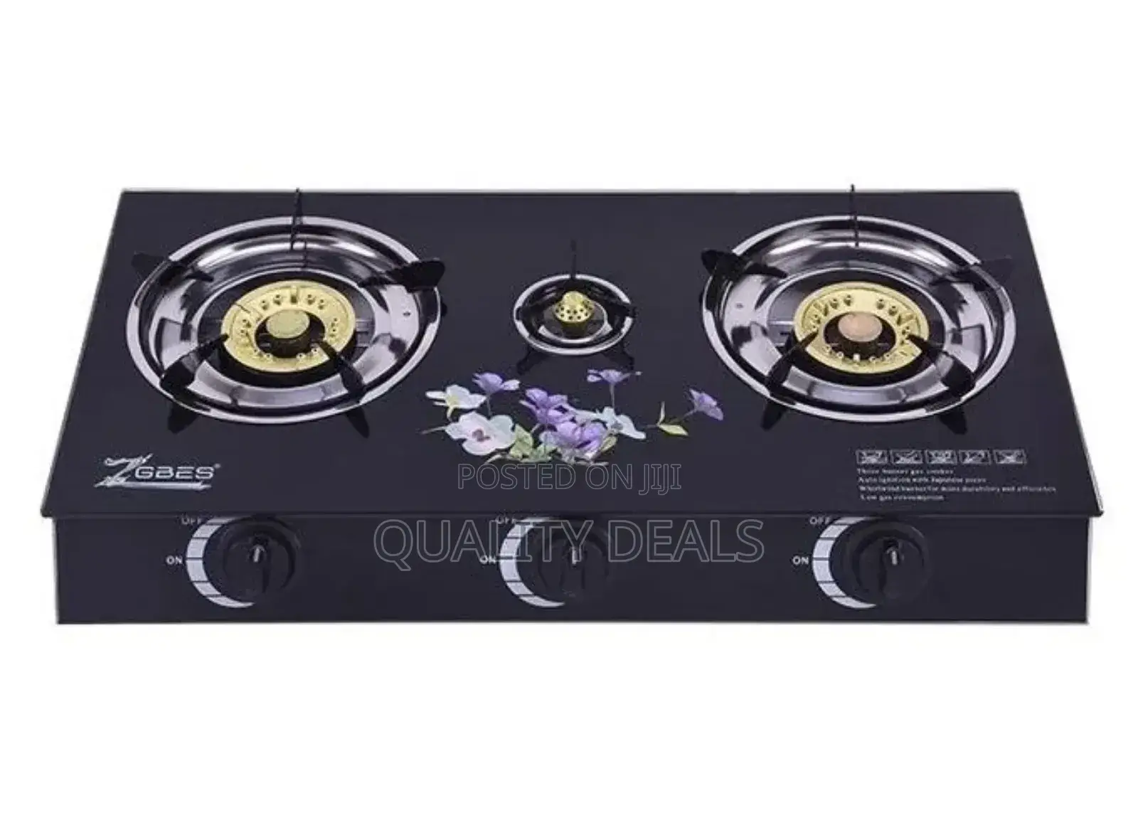 3 Burner Tempered Glass Gas Cooker