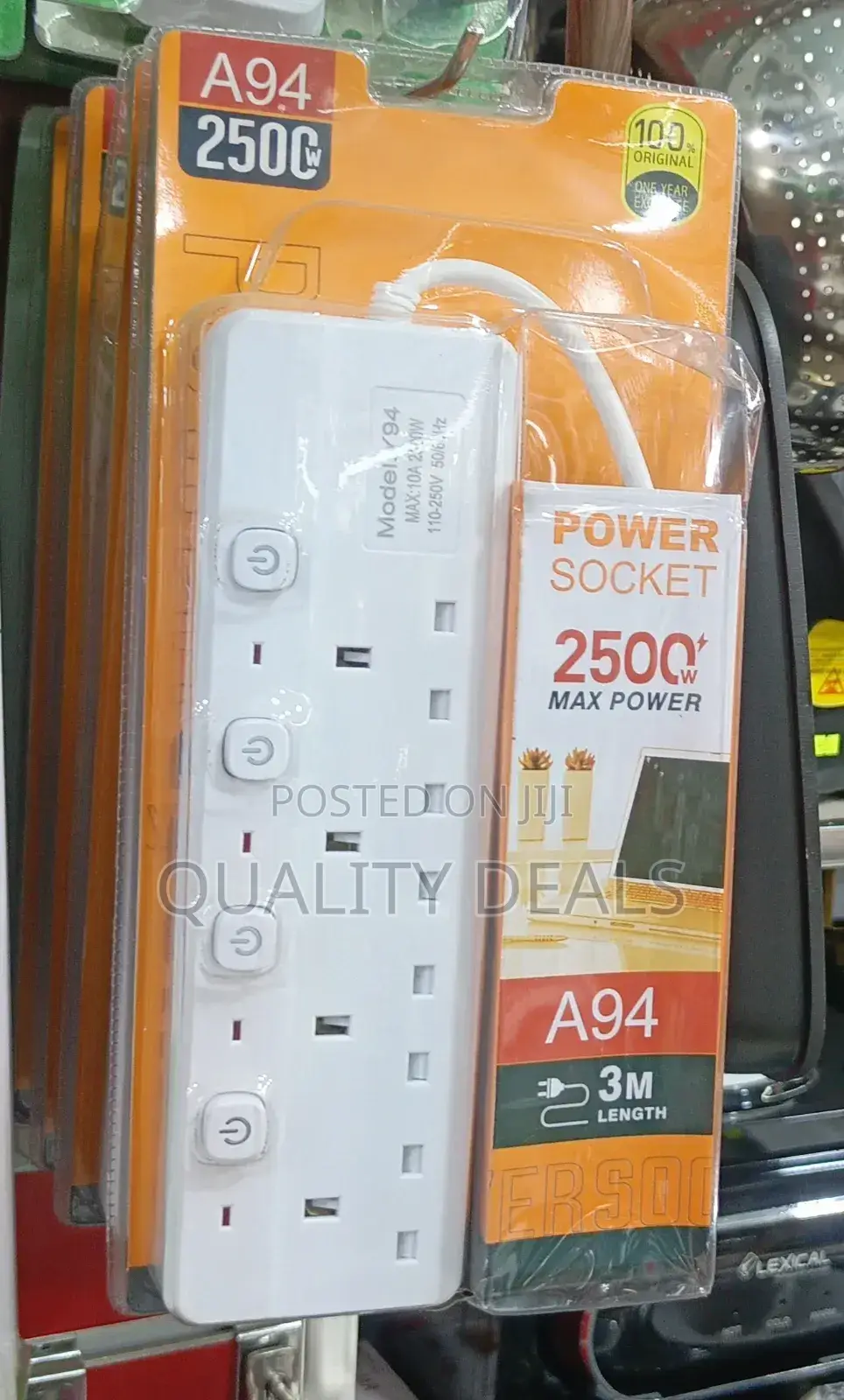 5 Ways Power Extension 3m Cable