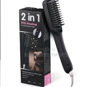 Authentic 2 in 1 PTC Heating Iconic Hair Straightener Brush