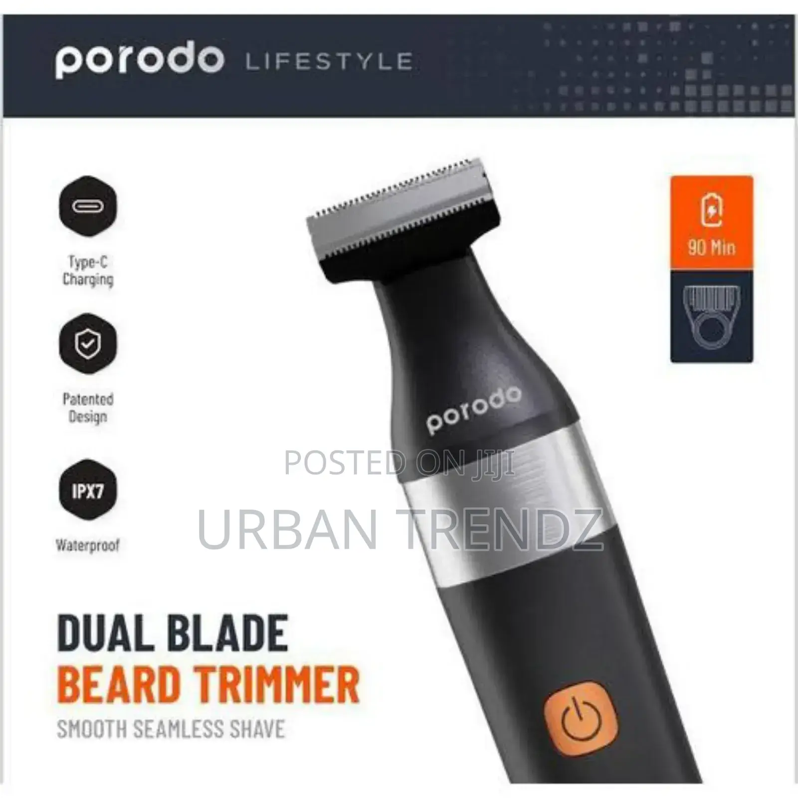Porodo Lifestyle Rechargeable Dual-Blade Beardtrimmer 600mah