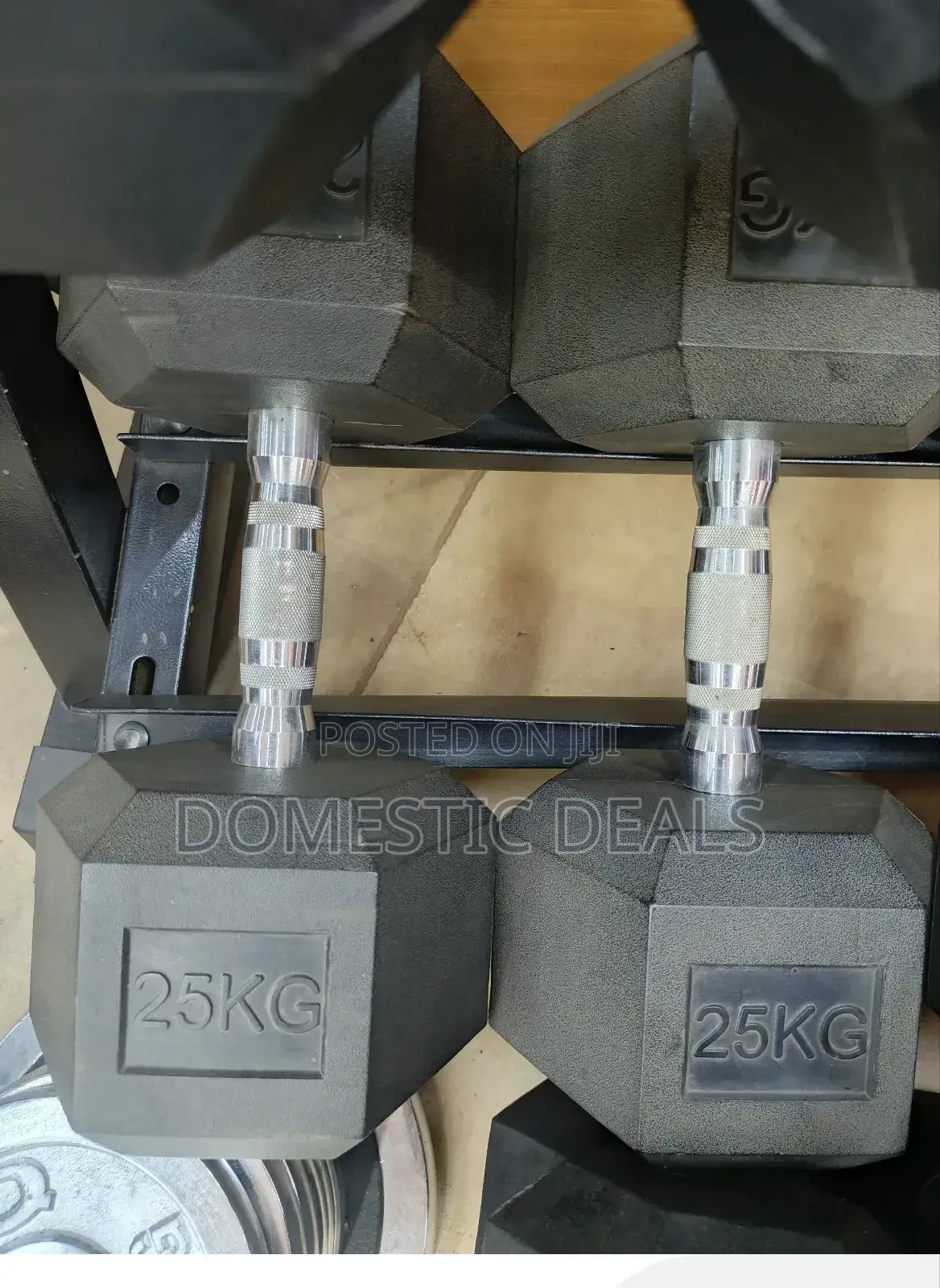 Pair of 25kg Hex Dumbells