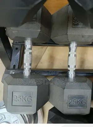 Pair of 25kg Hex Dumbells