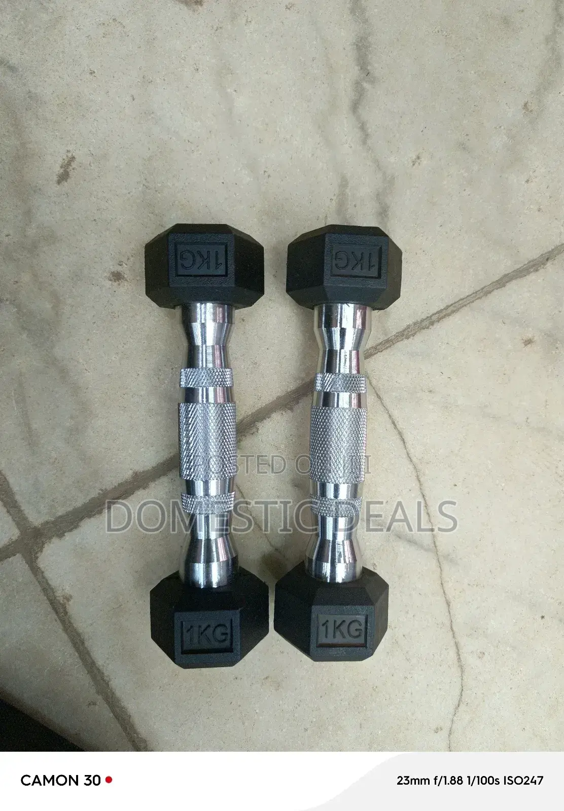 1kg Pair of Hex Dumbells