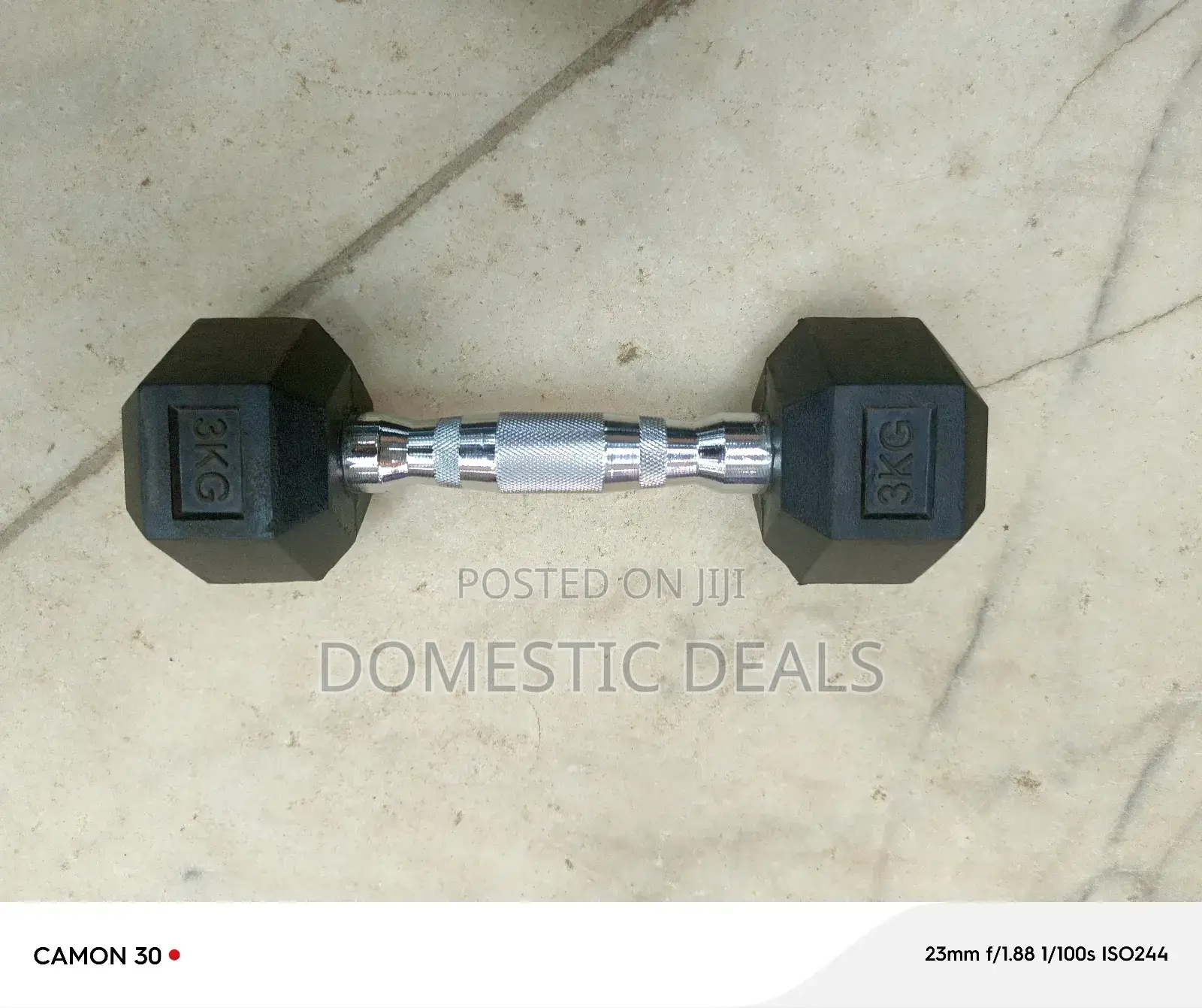 1pc 3kg Hex Dumbell