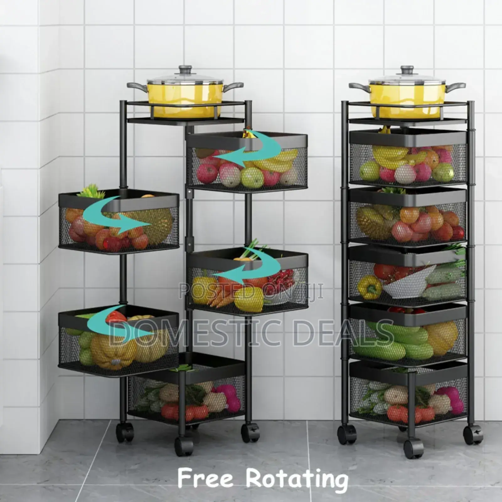 5 Layer Multifunctional Rotatable Kitchen Storage Rack