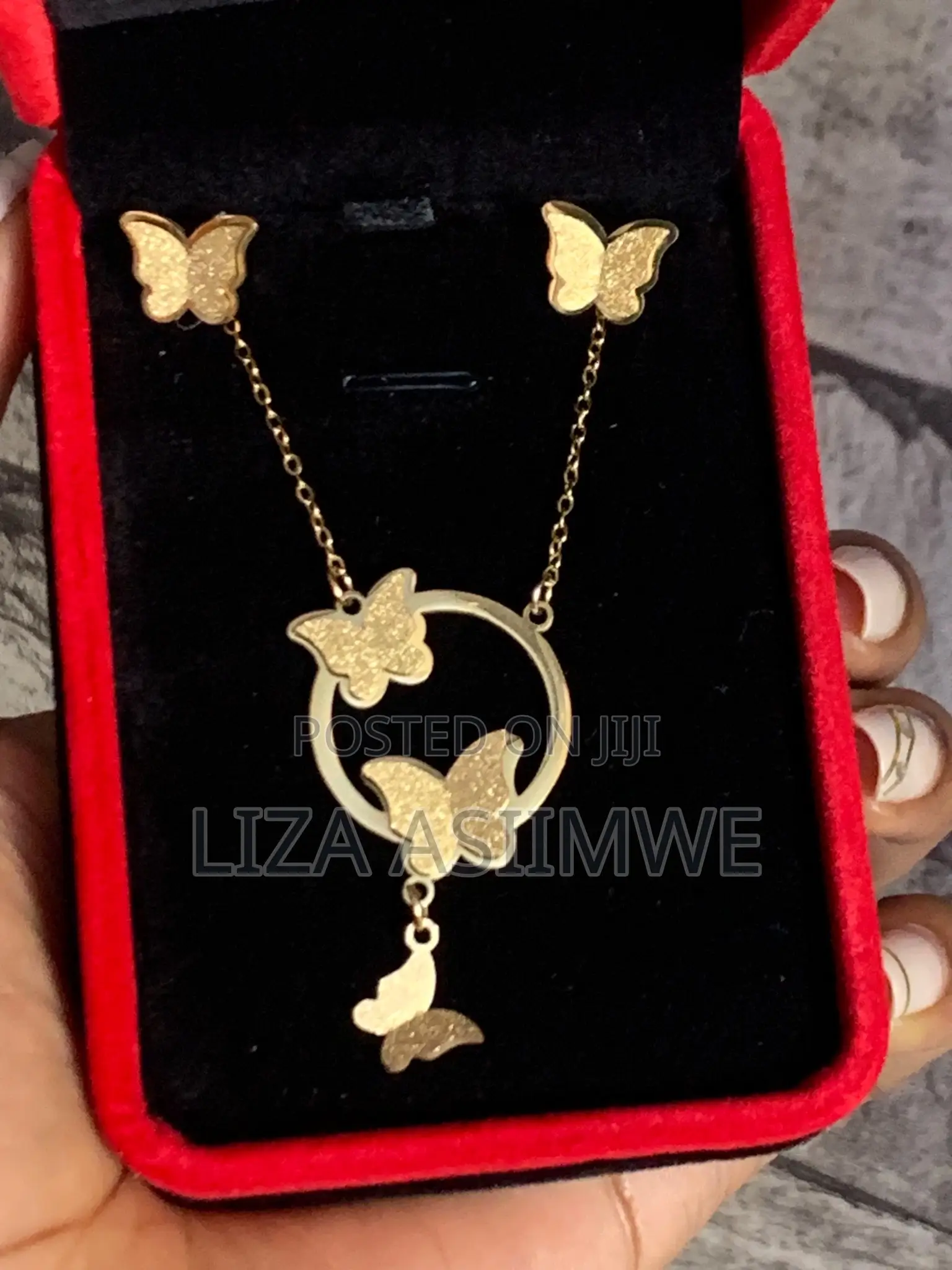 Butterfly Necklace With Its Earpins