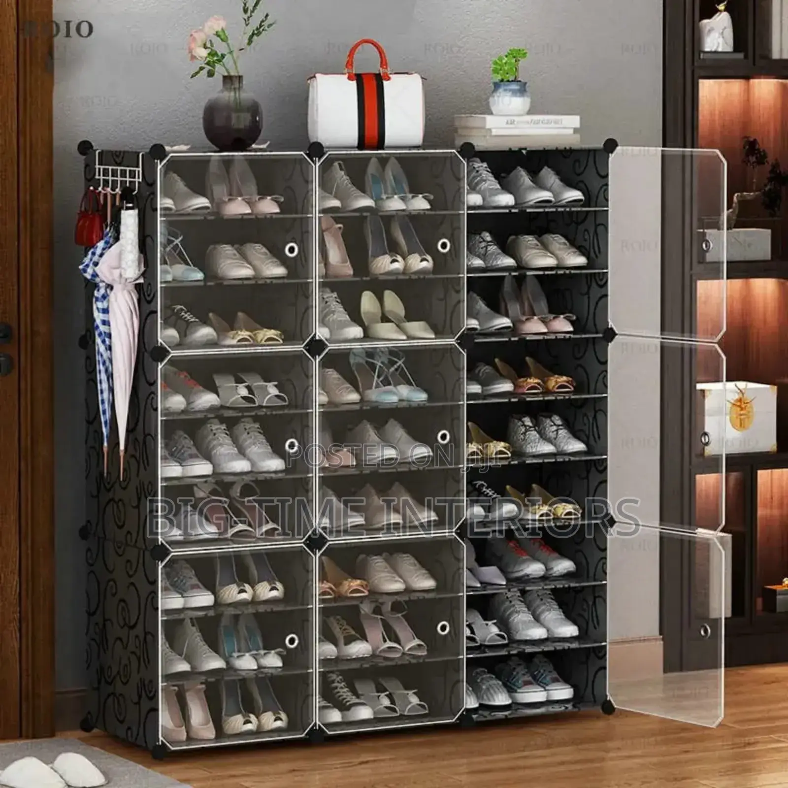 Elegant 3column Plastic Shoe Rack/ Shoe Cabinet