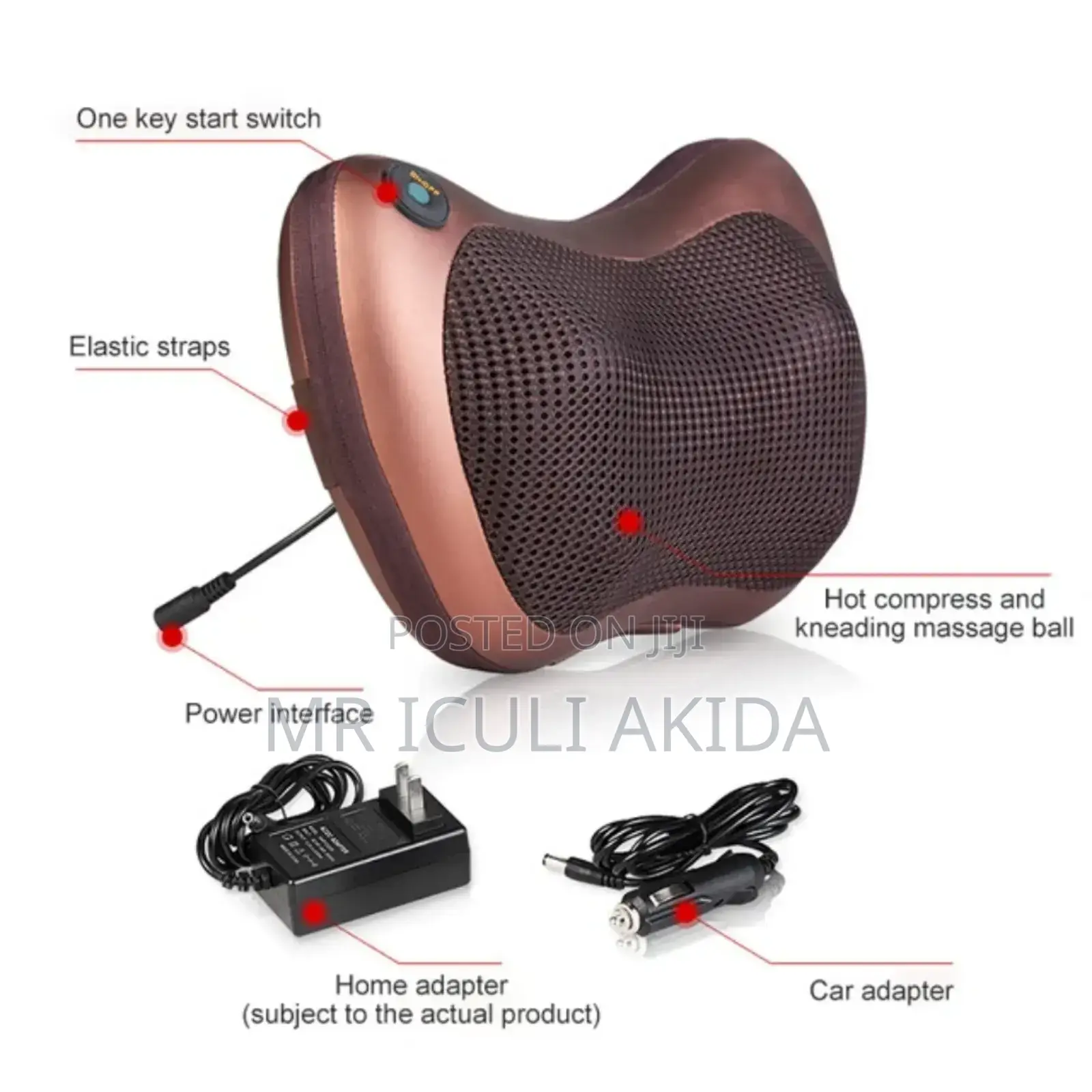 3D Car Home Waist Neck Rechargeable Massage Cushion Pillow