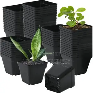 Original and Strong Plastic Square Garden Planter Pot -Black