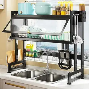 Over the the Sink Dish Rack With Dust Proof Cabinet