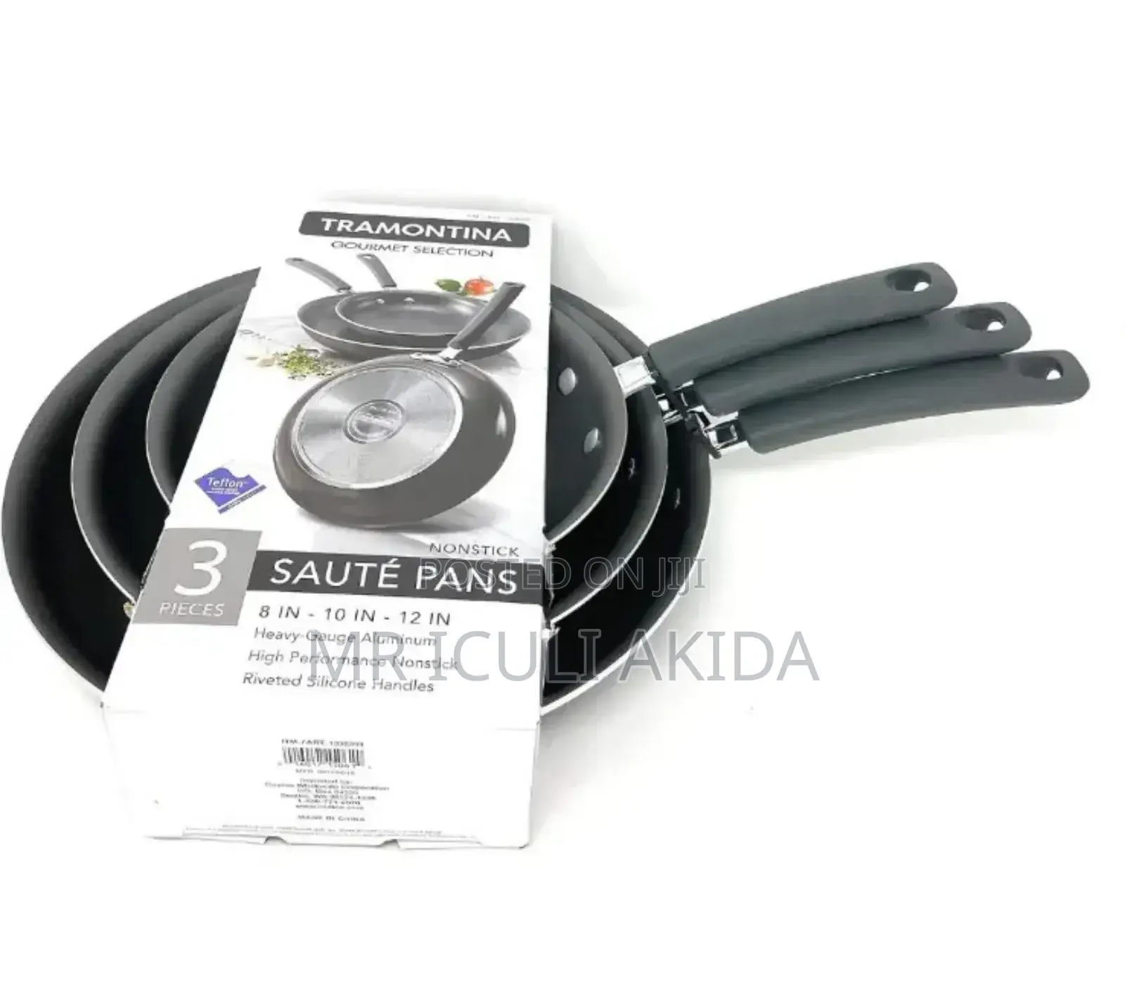 20/24/28cm 3pcs Non-Stick Saute Silicone Handle Frying Pans
