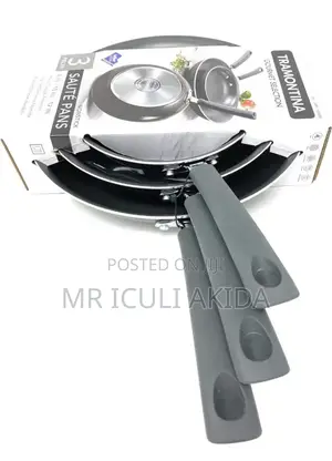 20/24/28cm 3pcs Non-Stick Saute Silicone Handle Frying Pans