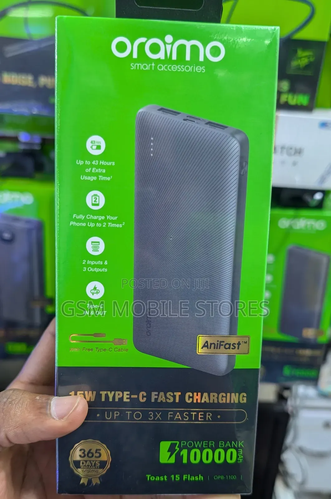 Oraimo Toast 15 Flash 10000mah Fast Charging Power Bank