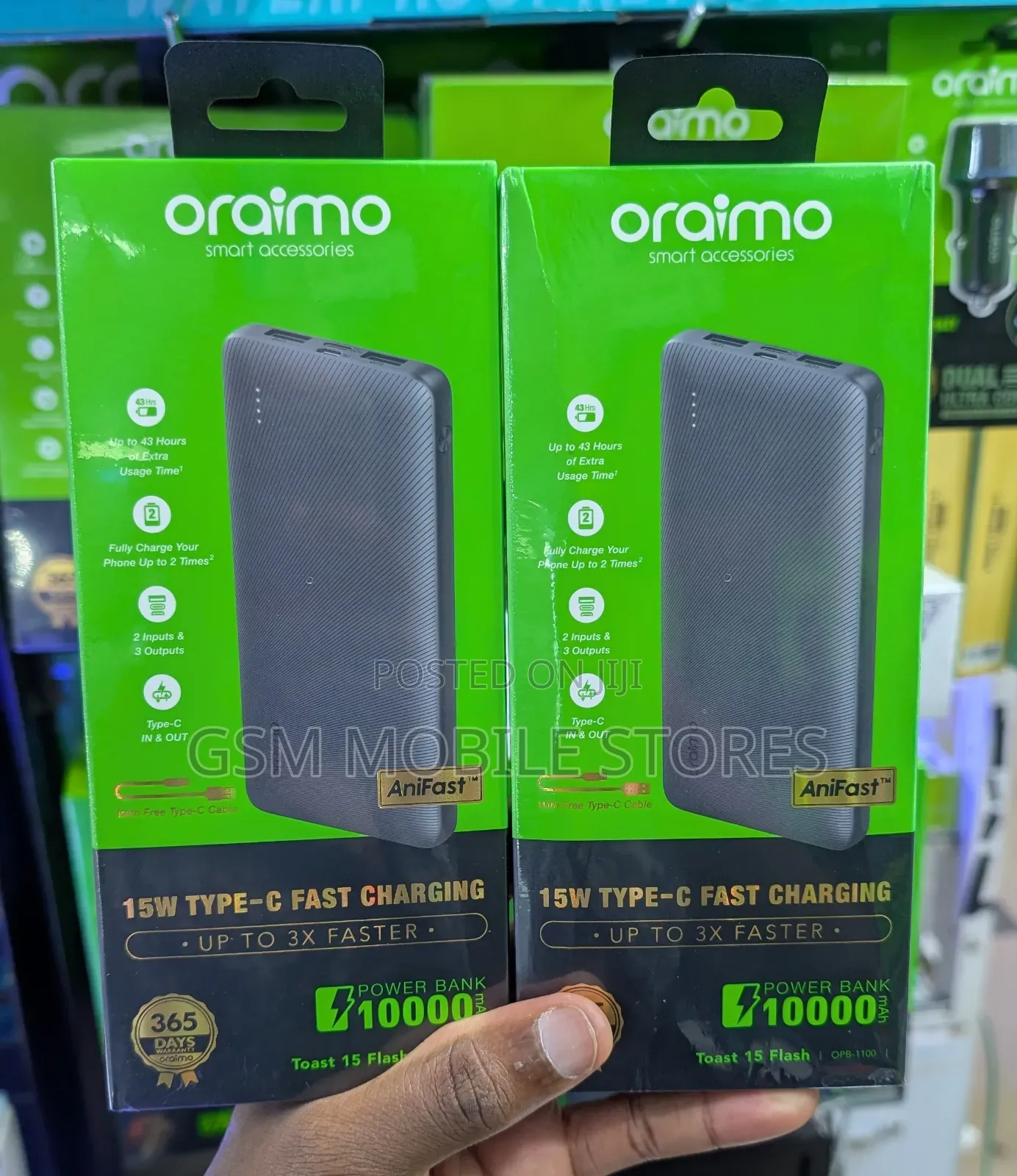 Oraimo Toast 15 Flash 10000mah Fast Charging Power Bank