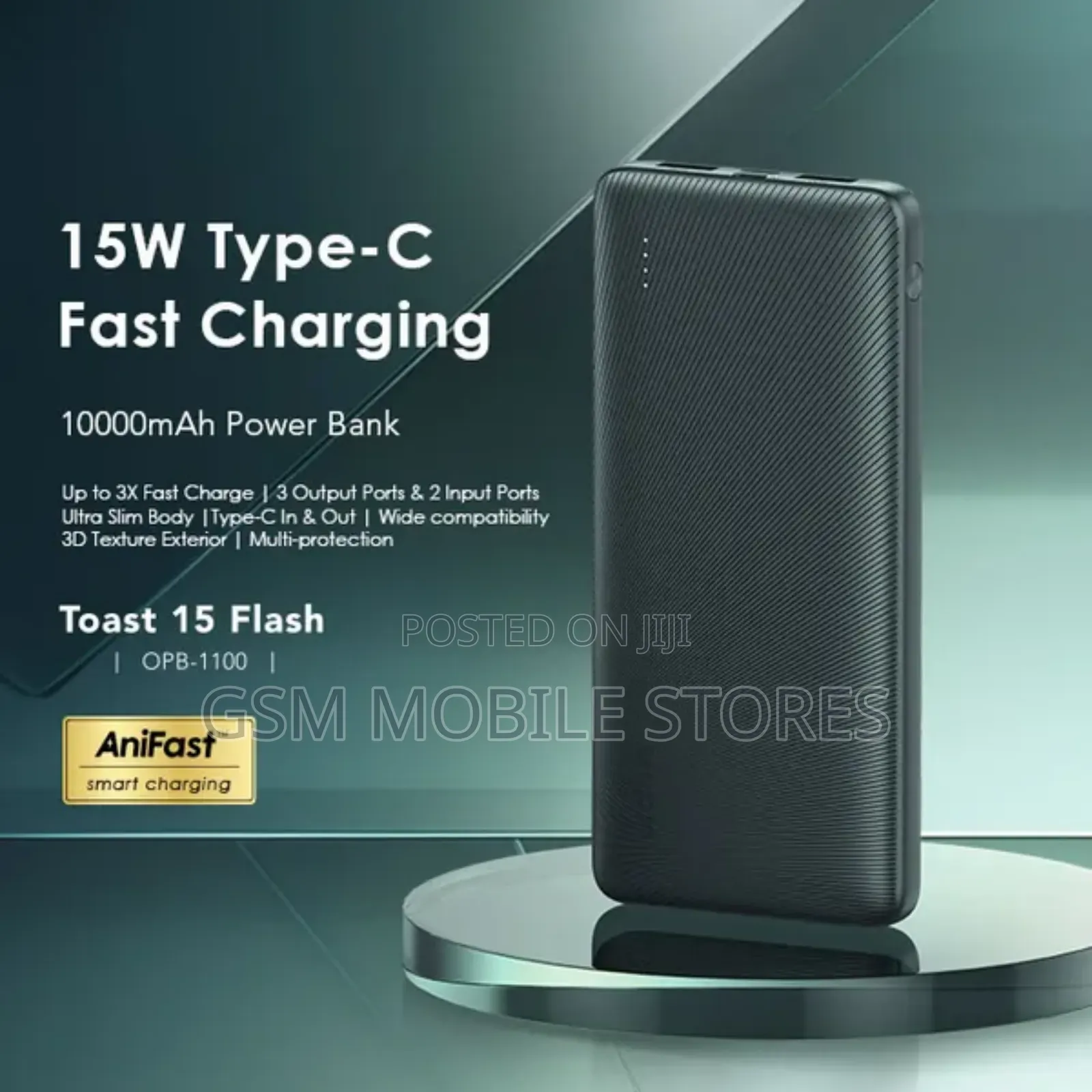 Oraimo Toast 15 Flash 10000mah Fast Charging Power Bank
