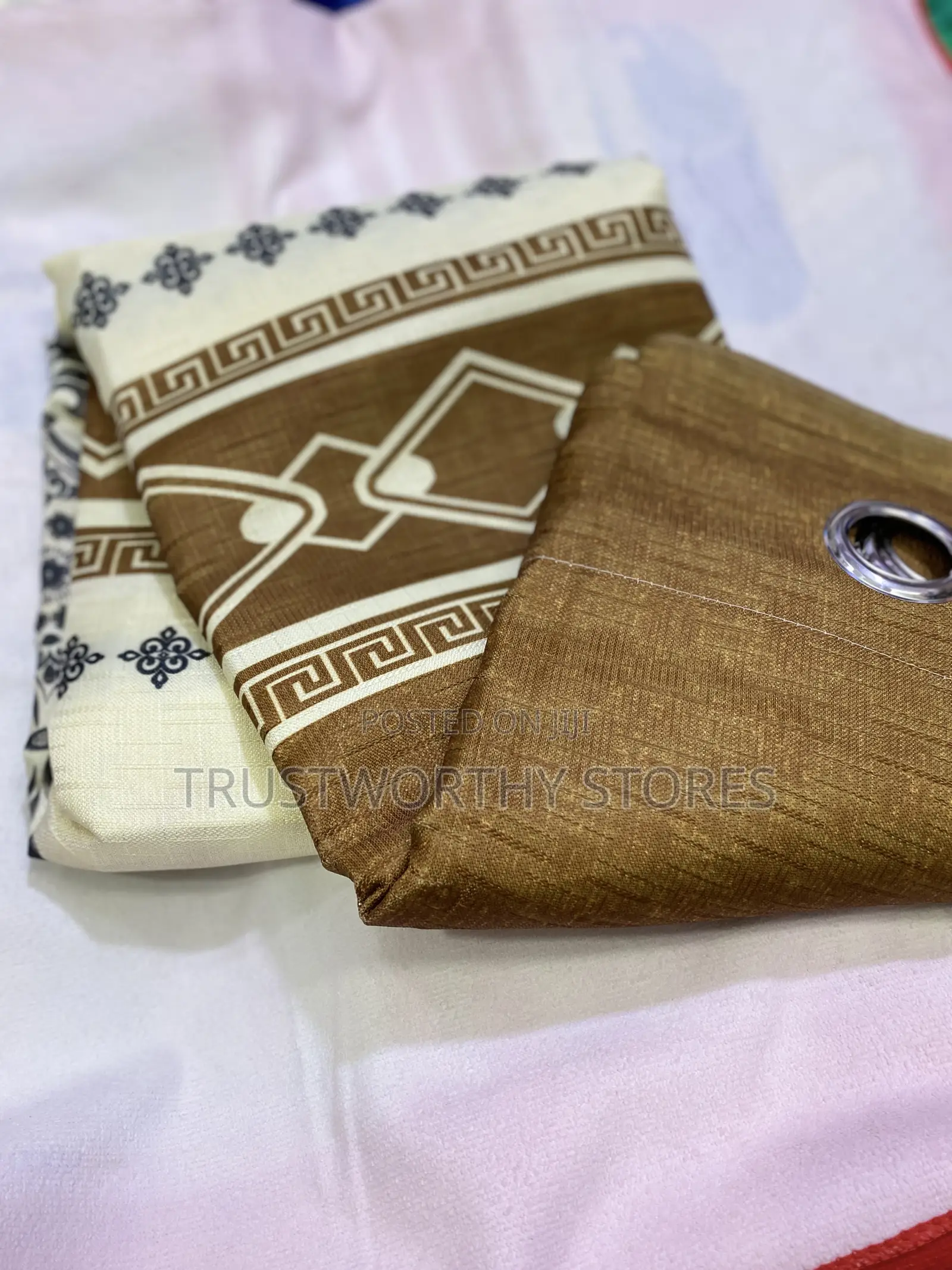 2piece Ring Printed Curtains