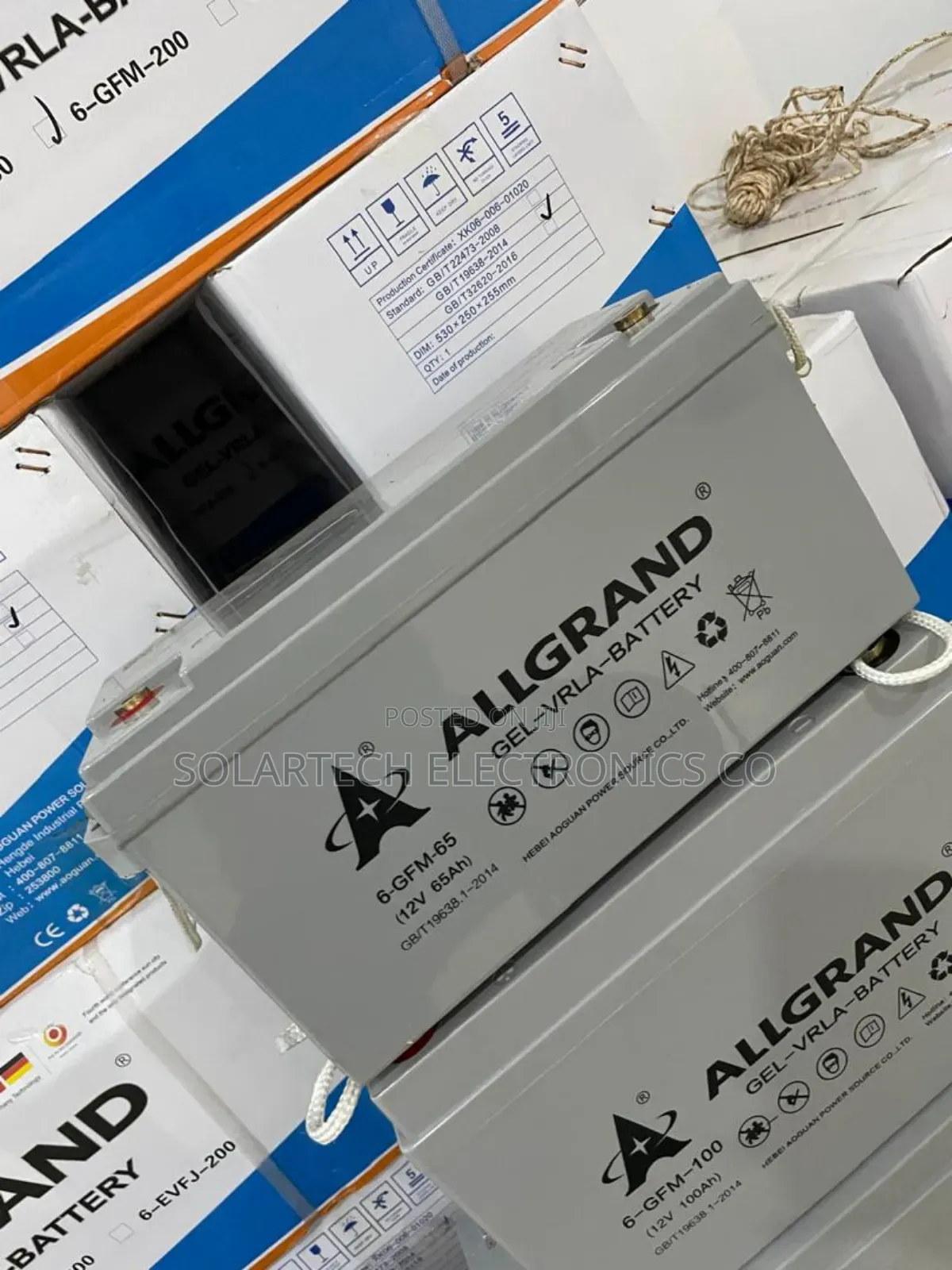 65ah VRLA GEL Batteries/ All Grand Solar