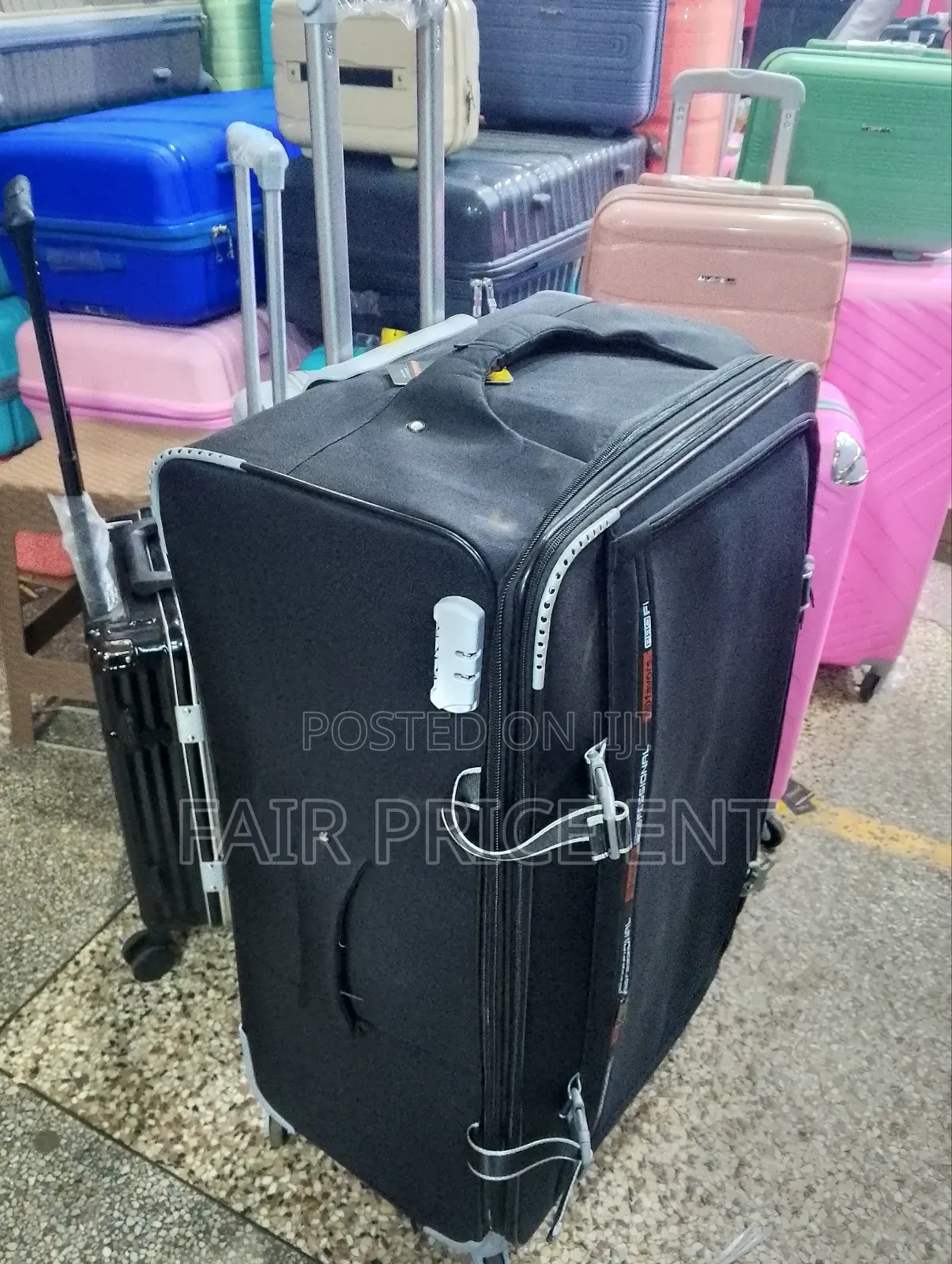 Extra Large Original Cloth Suitcases. (Black)