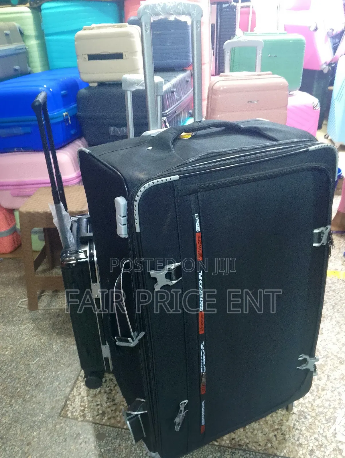 Extra Large Original Cloth Suitcases. (Black)